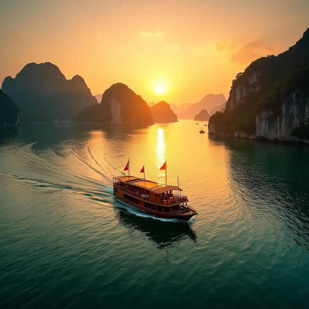 Scenic Sunset Cruise in Halong Bay