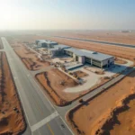 Aerial view of Halwara Airport construction site