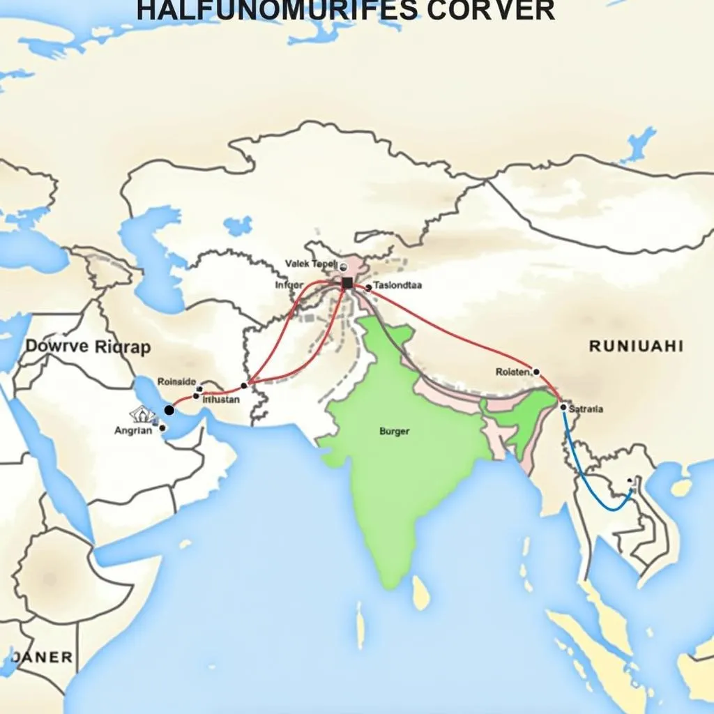 Projected flight routes from Halwara Airport