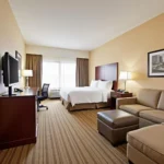 Comfortable and modern hotel room at Hampton Inn Newark Airport