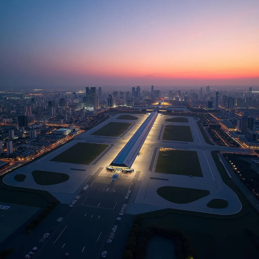 Haneda Airport with Tokyo Cityscape