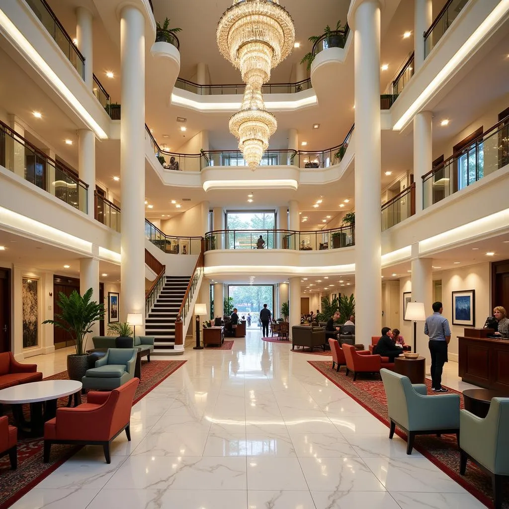 Hotel Lobby with Grand Staircase