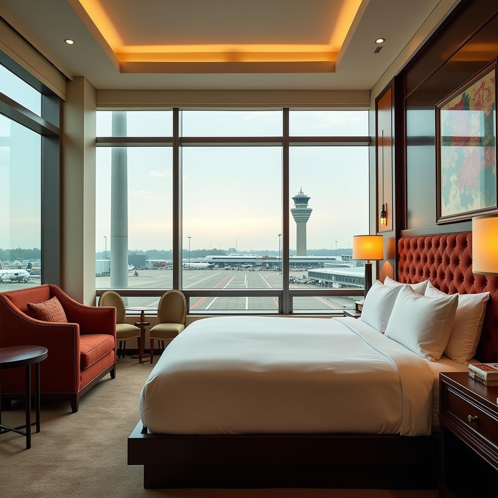 Spacious Hotel Room with Airport View near Delhi