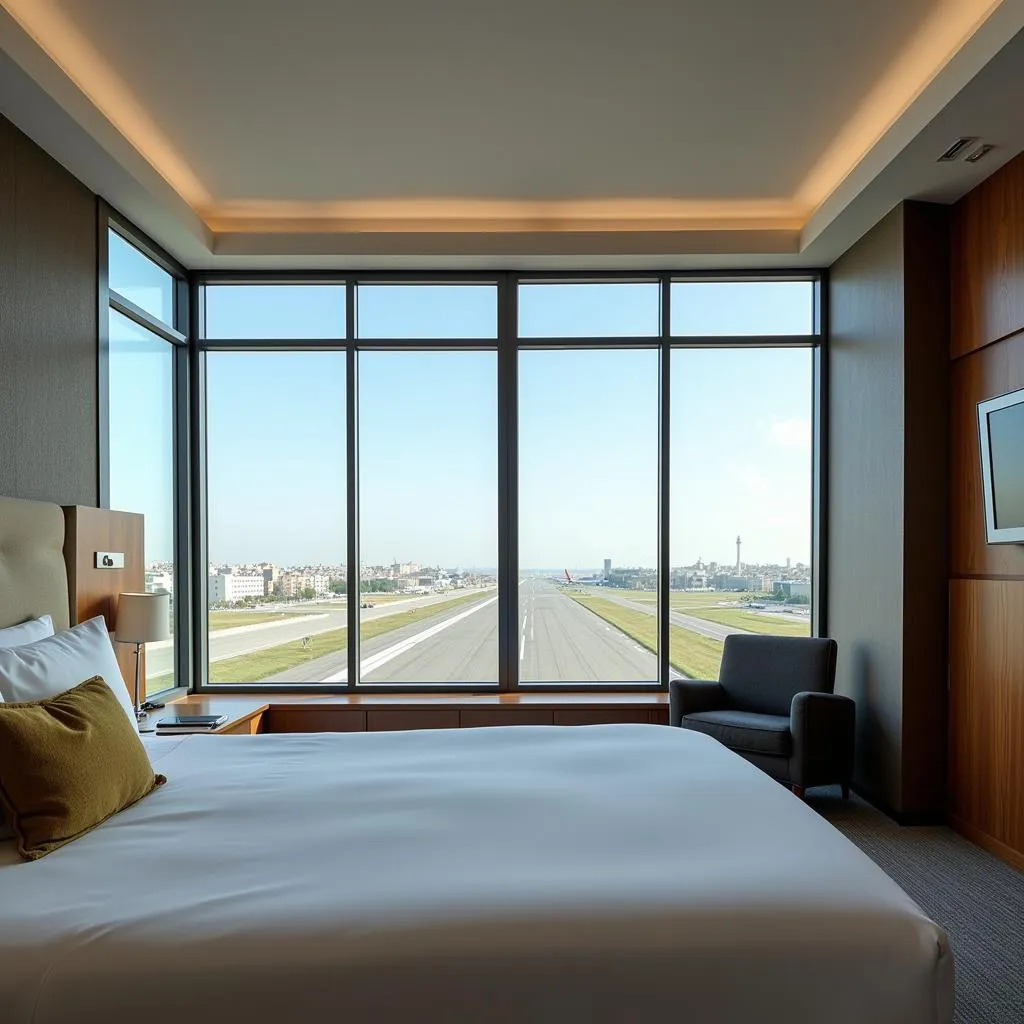 Hotel Room with Baku Airport View