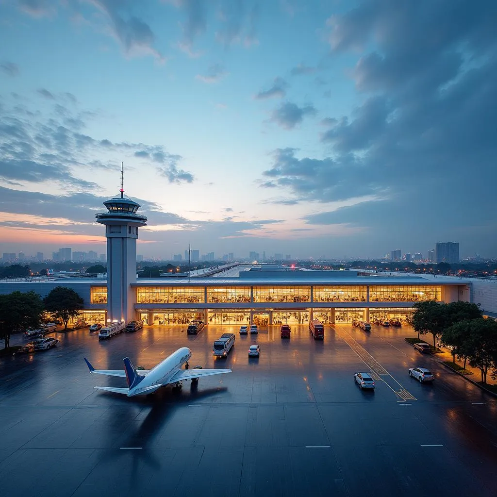 Modern exterior of Hyderabad International Airport