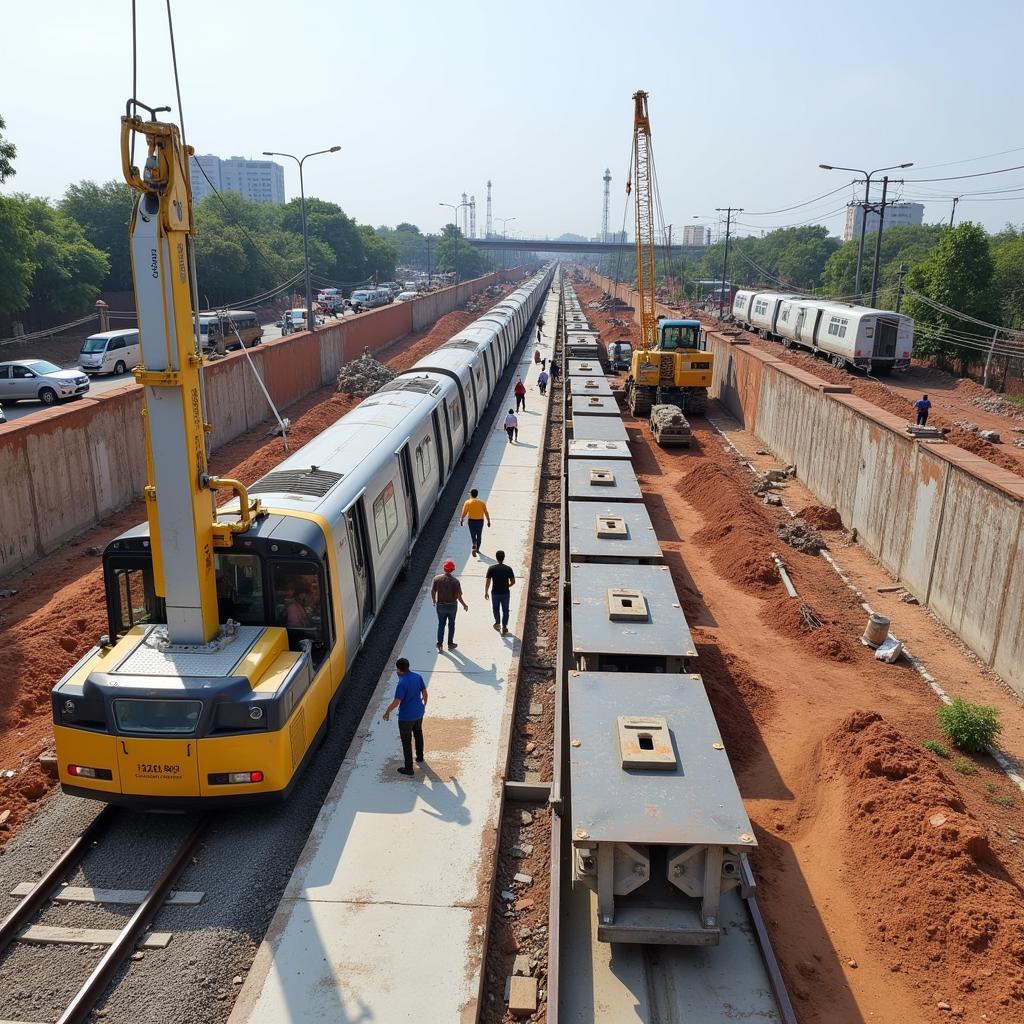 Hyderabad Airport Metro Construction