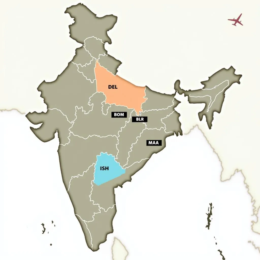 India's Major Airports Map