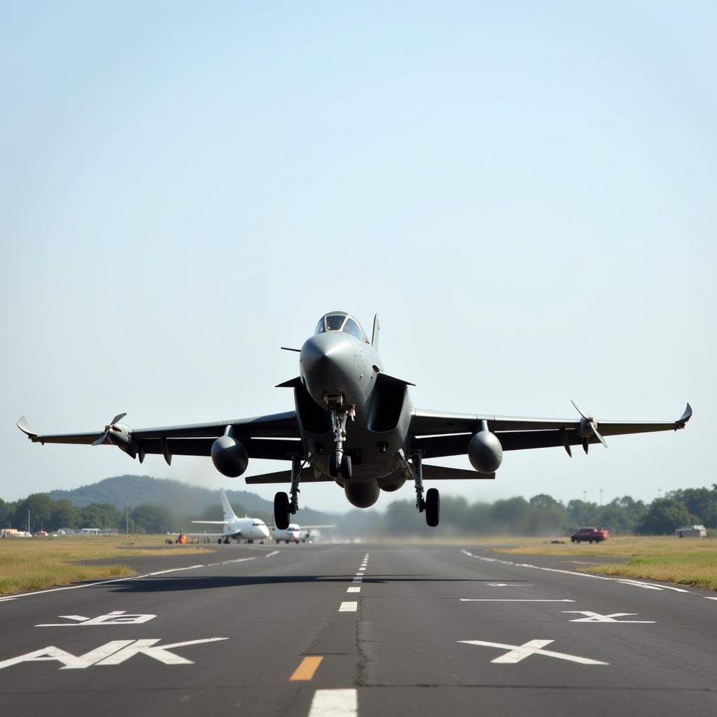 Aircraft taking off from INS Garuda, Kochi Naval Airport