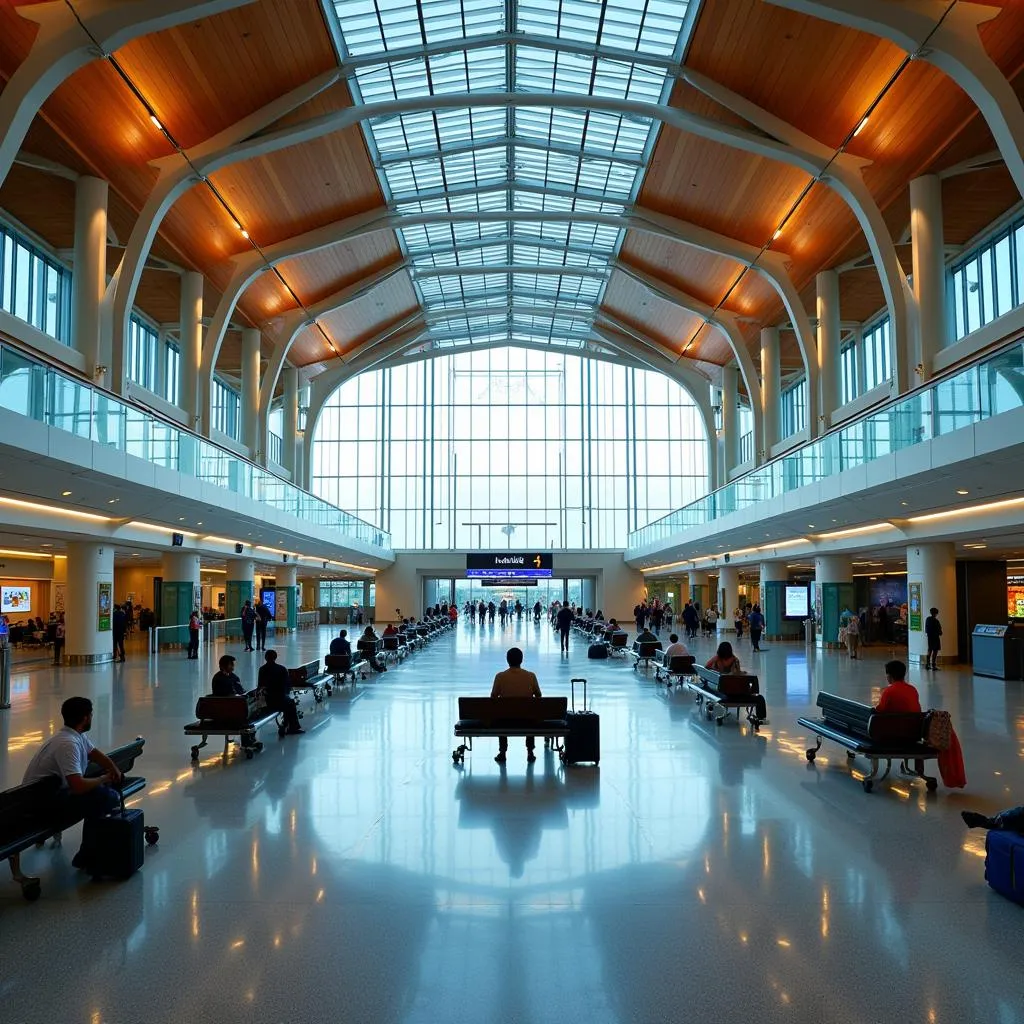 Modern Interior of Indira Gandhi International Airport