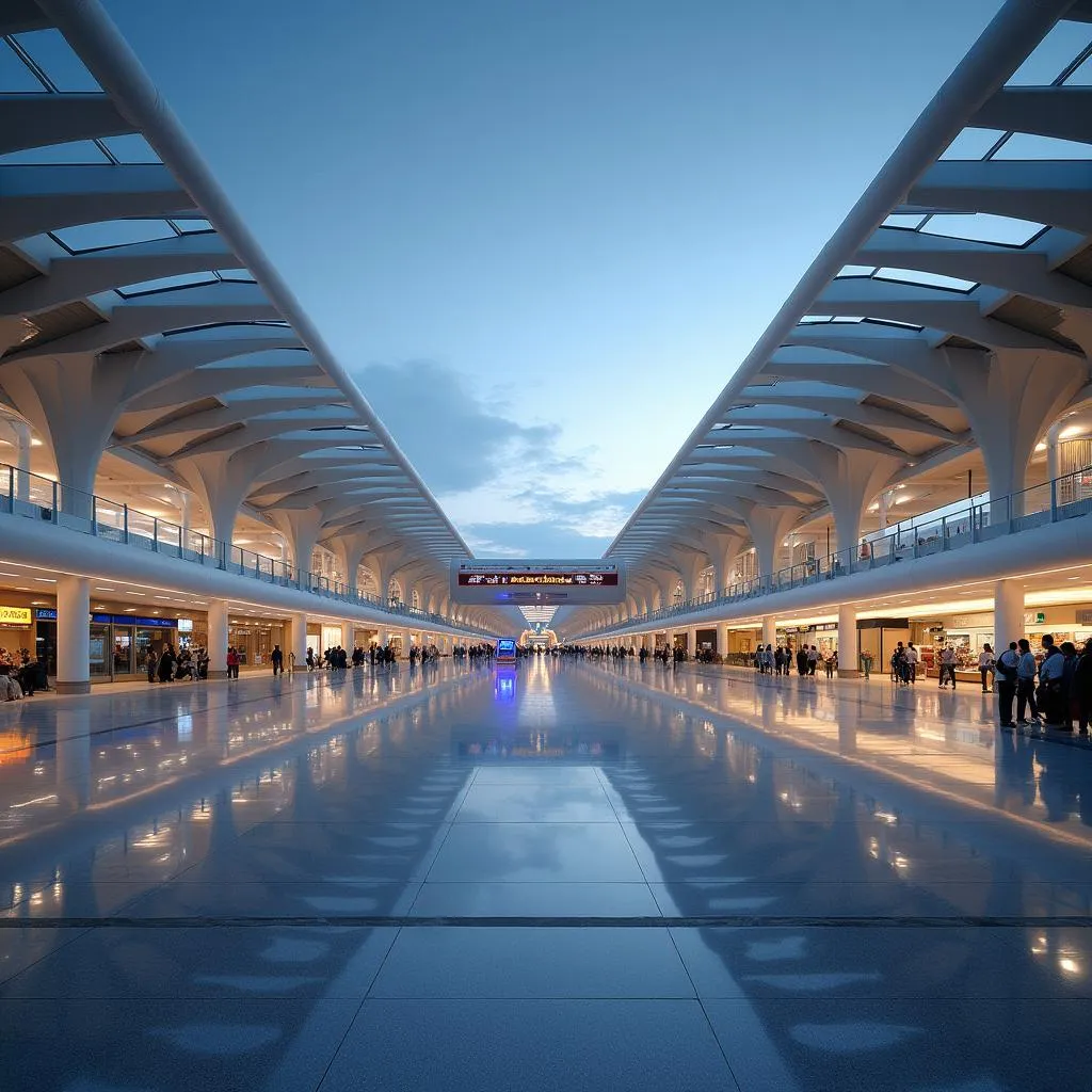 Modern terminal building at Jai Prakash Narayan International Airport