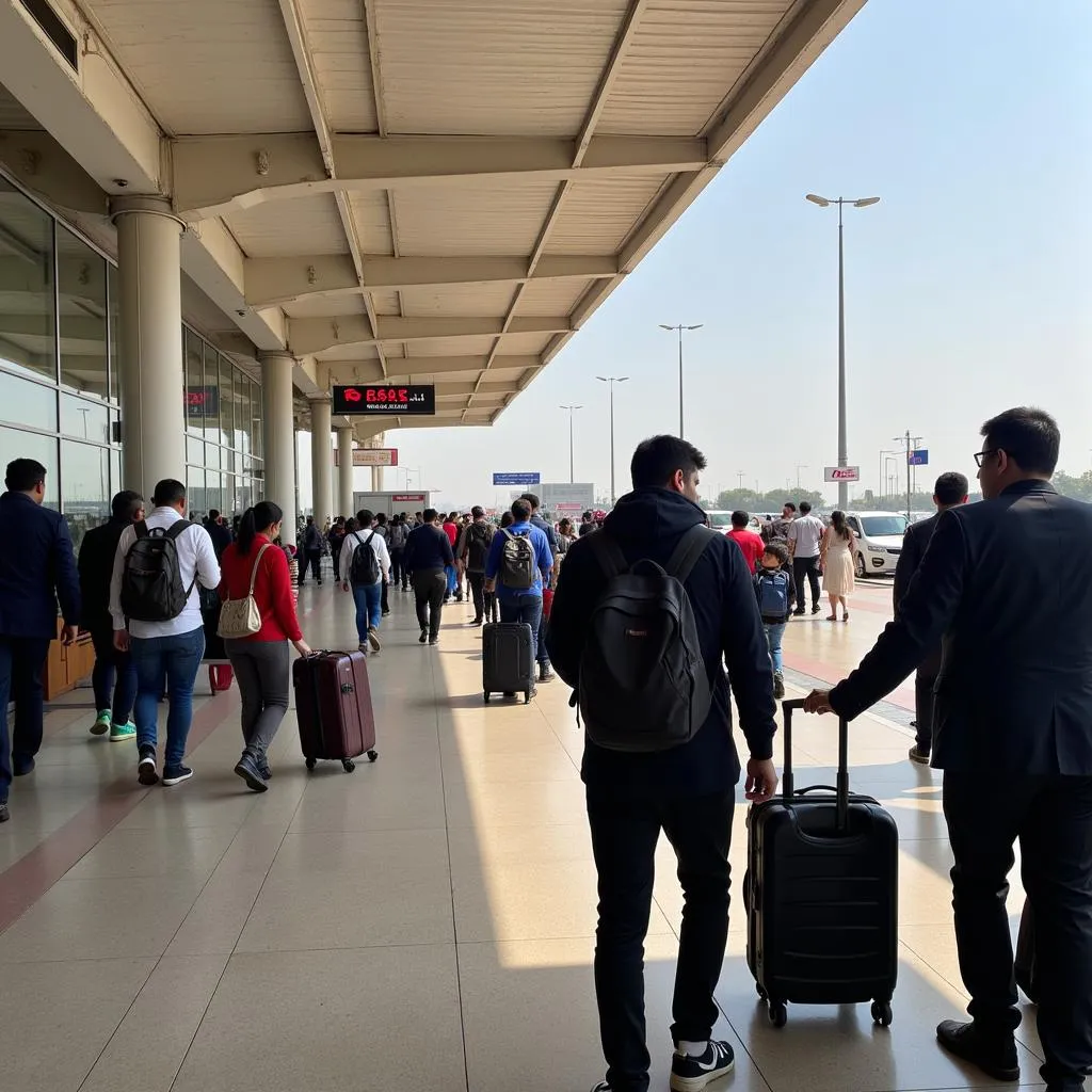 Tourists arriving at Jaipur International Airport