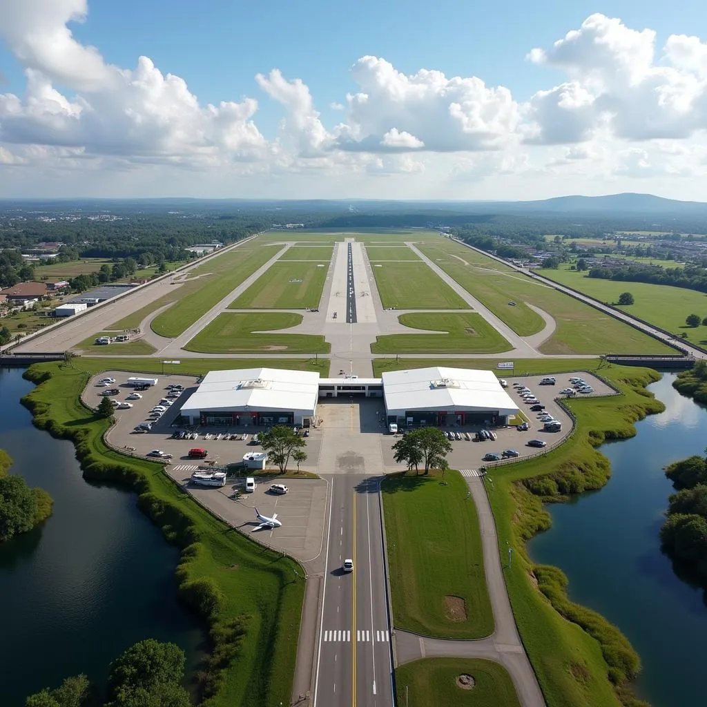 Aerial view of Jalgaon Airport and its surroundings