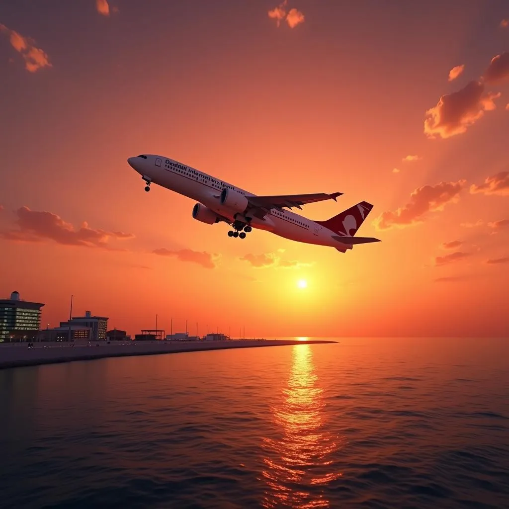 Airplane Taking off at Jeddah Airport