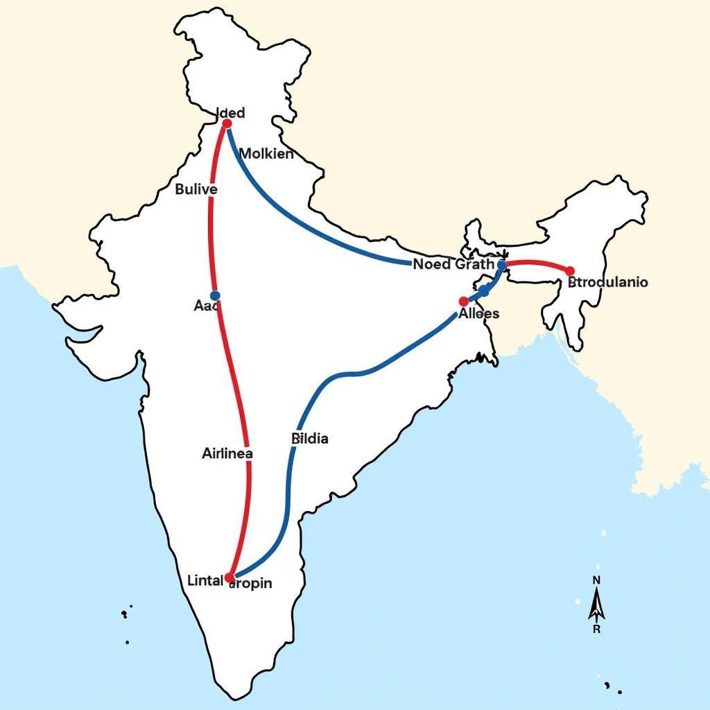 JLR Airport Flight Routes Map