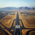 Karad Airport: An aerial perspective showcasing the runway and terminal building.