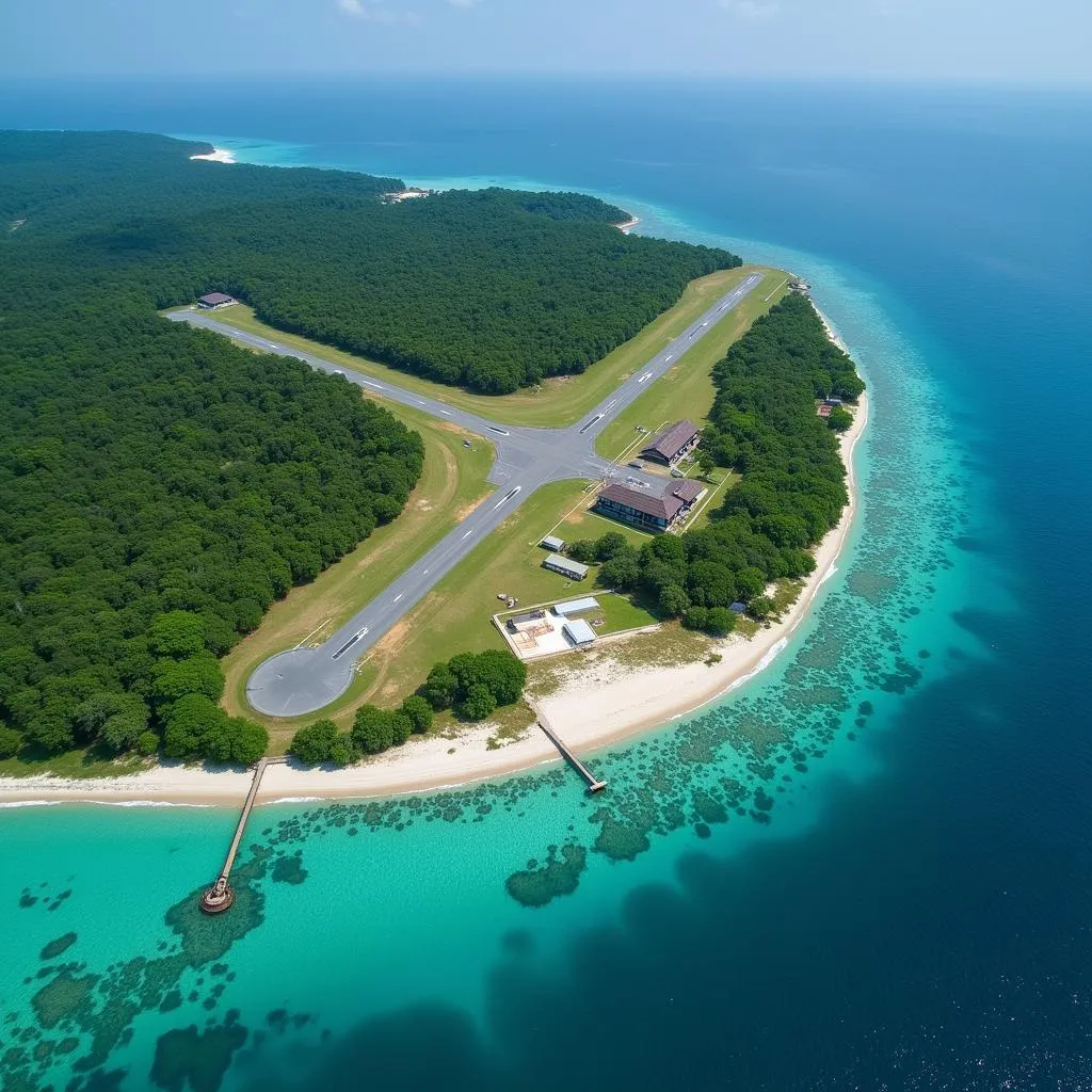 Kavaratti Lakshadweep Airport Aerial View