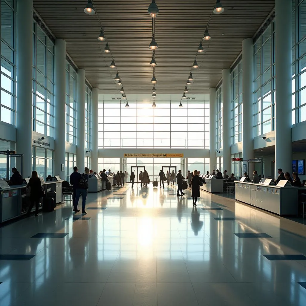 Spacious arrivals hall in Kayseri Airport