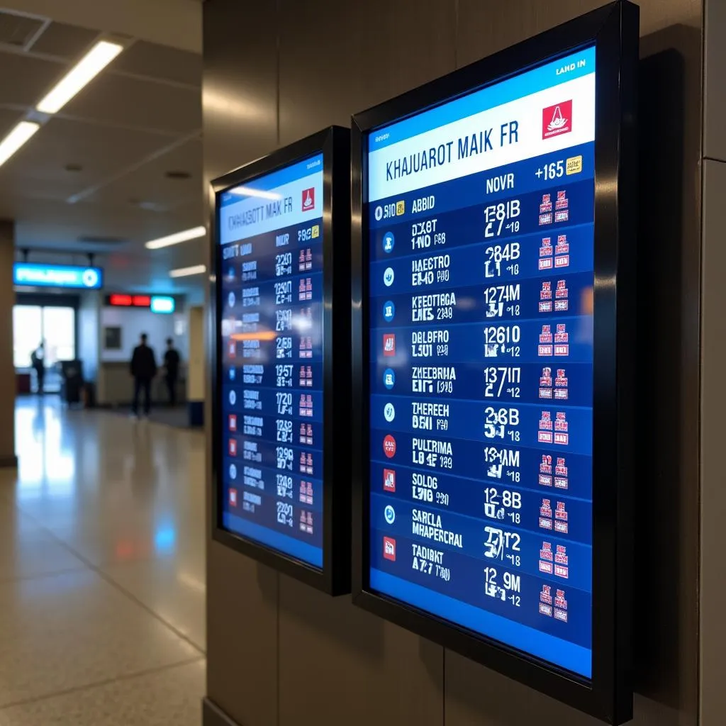 Khajuraho Airport Flight Schedule Display