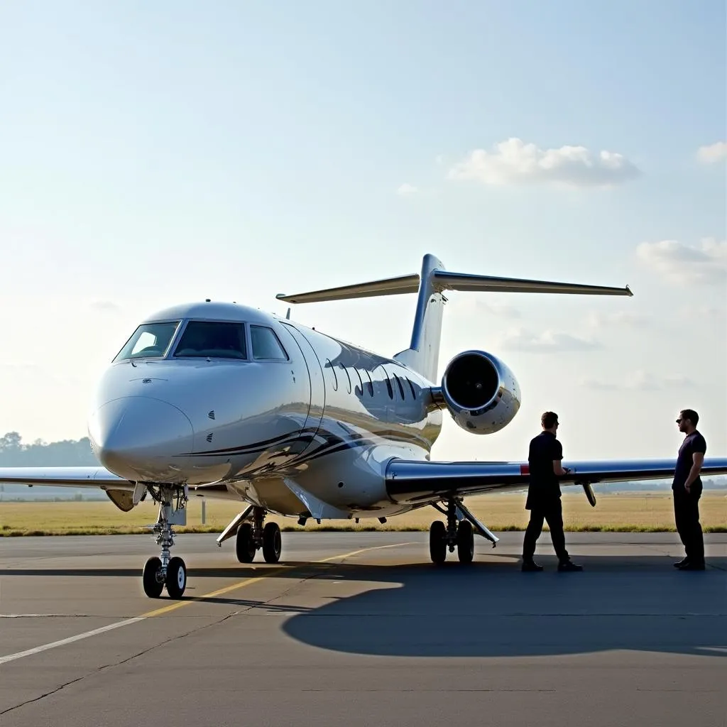 Private Jet on the Tarmac at Kidlington Airport