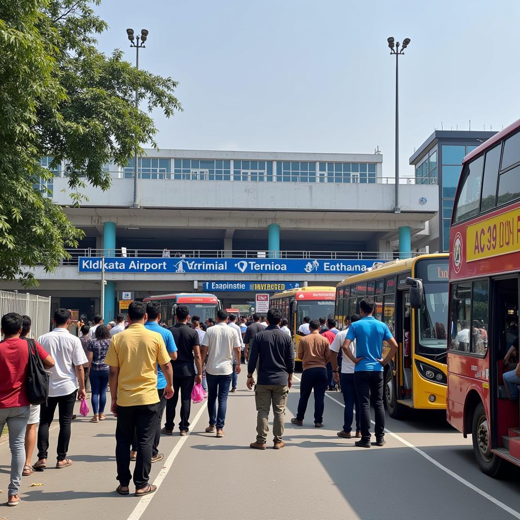 Kolkata Airport AC 39 Bus Stop