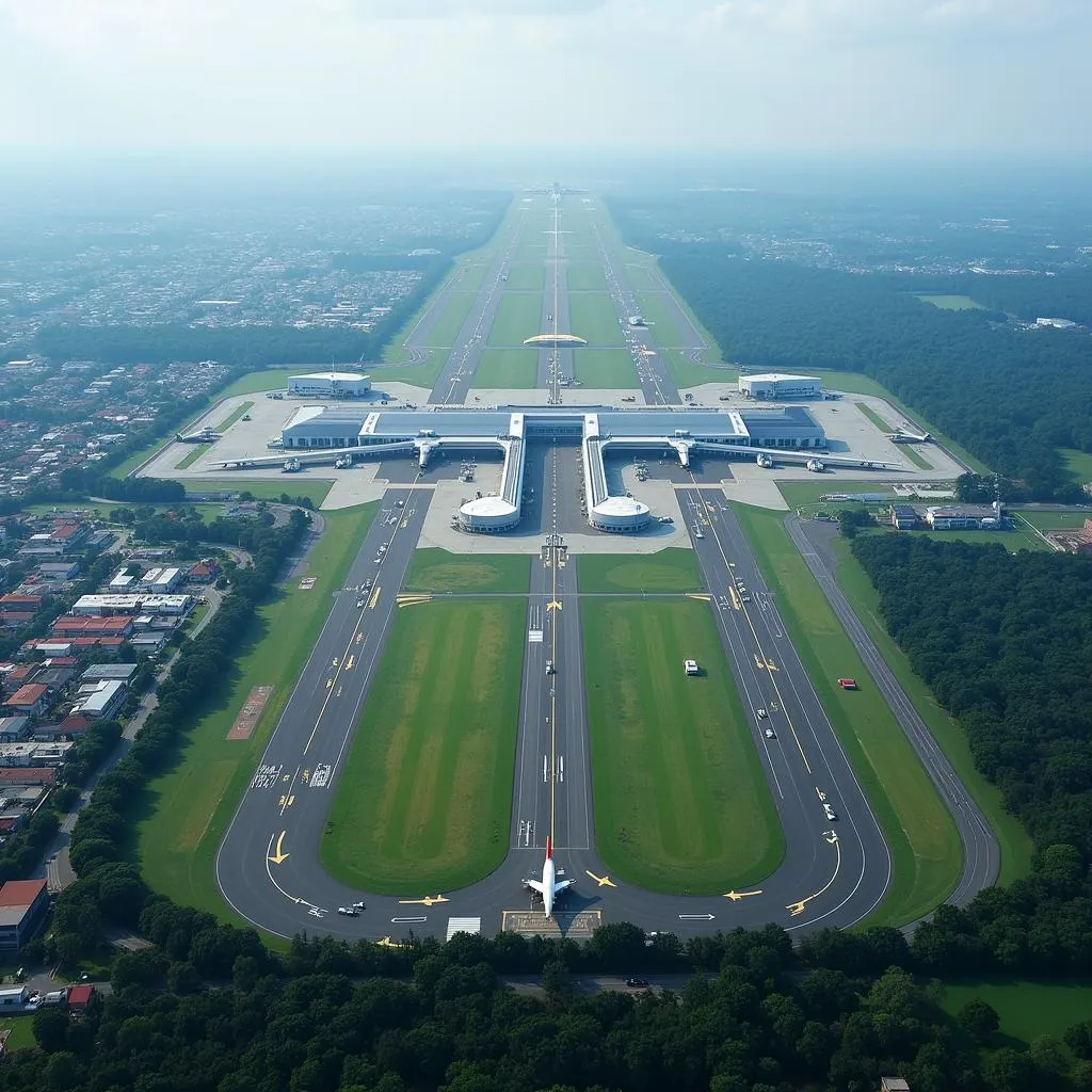 Aerial view of Kazi Nazrul Islam Airport