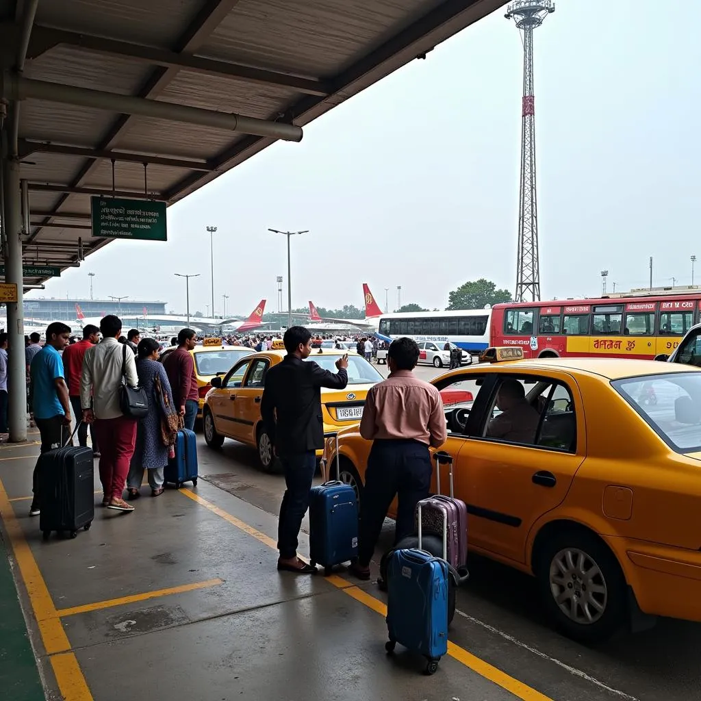 Taxi stand at Kolkata Airport