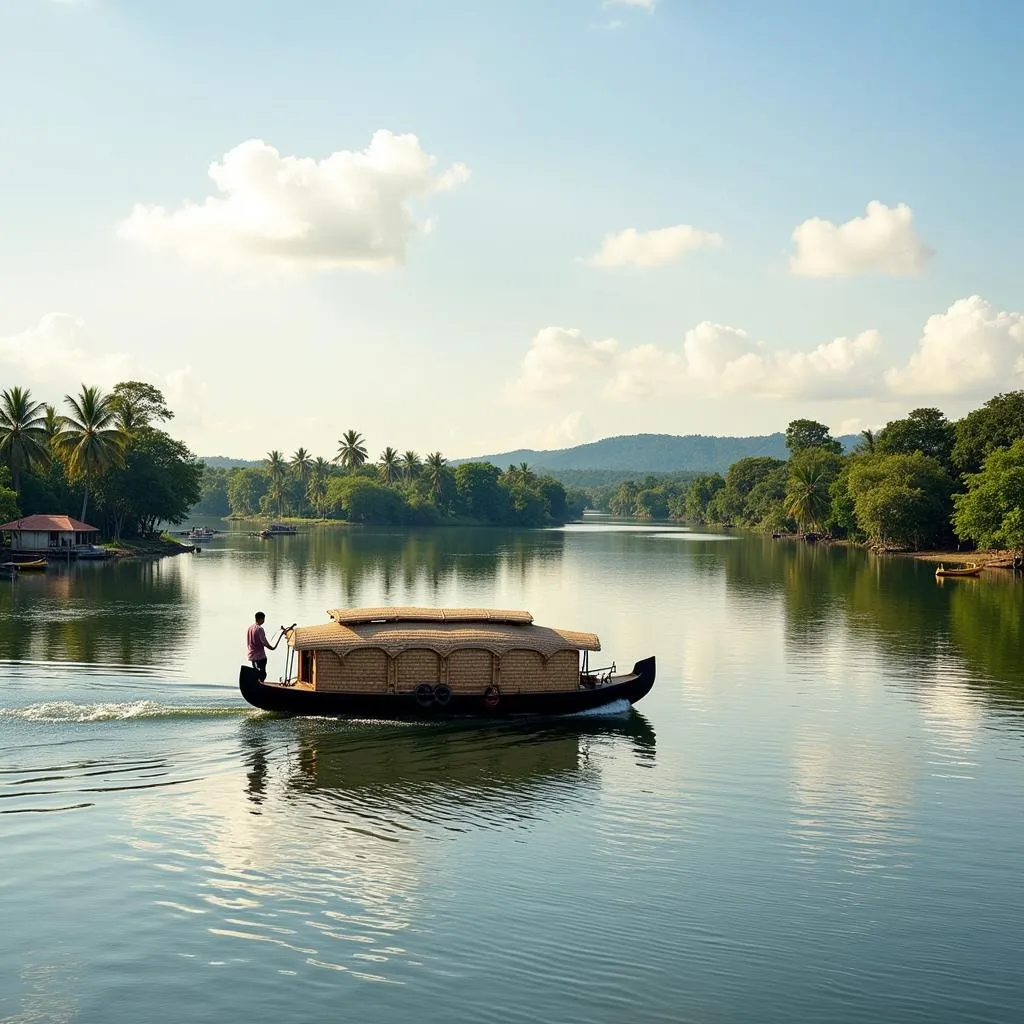 Houseboat on the backwaters of Kollam