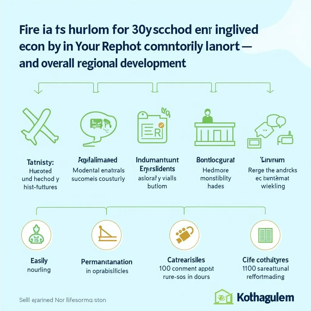 Infographic depicting the positive economic impact of Kothagudem Airport on various sectors.