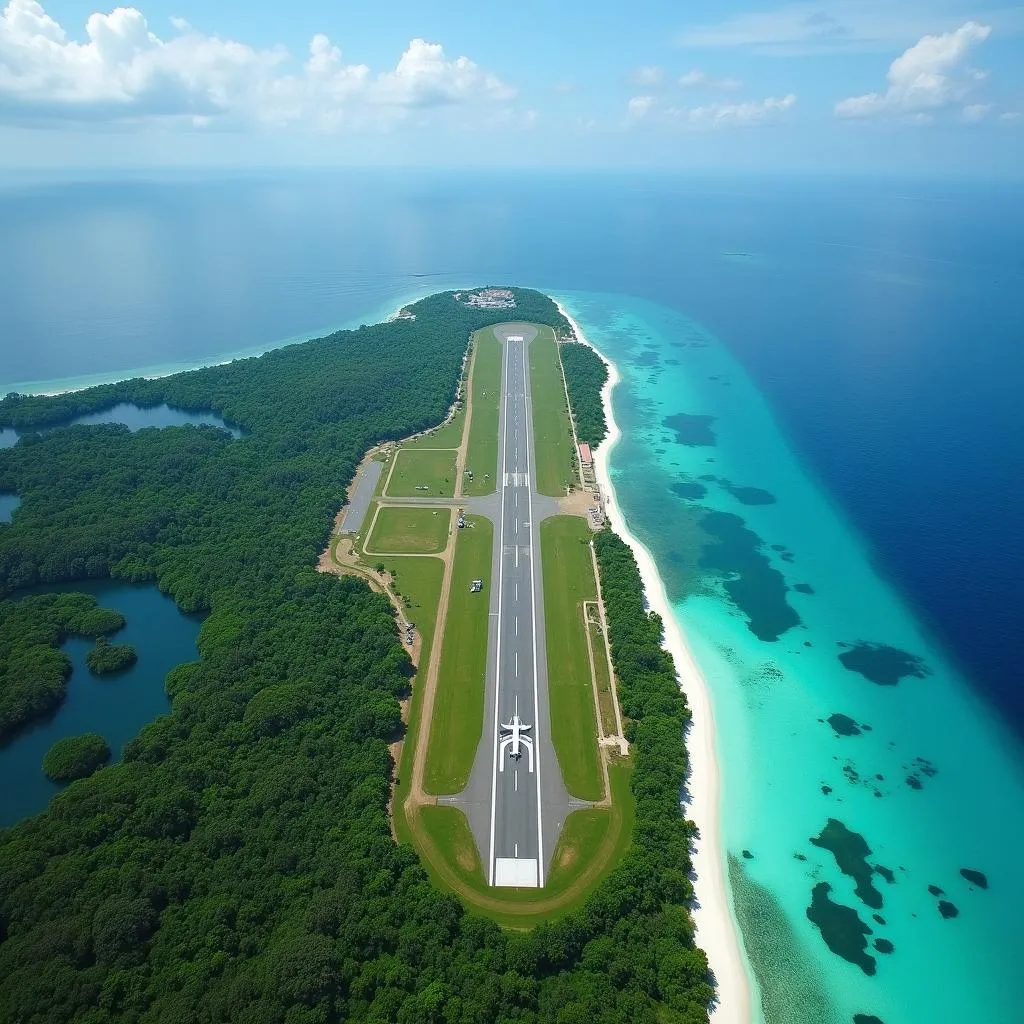 Lakshadweep Minicoy Airport Aerial View