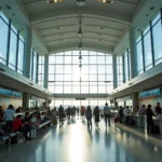 Modern interior of a Laos airport