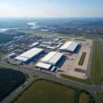 Leipzig/Halle Airport (LEJ) Aerial View