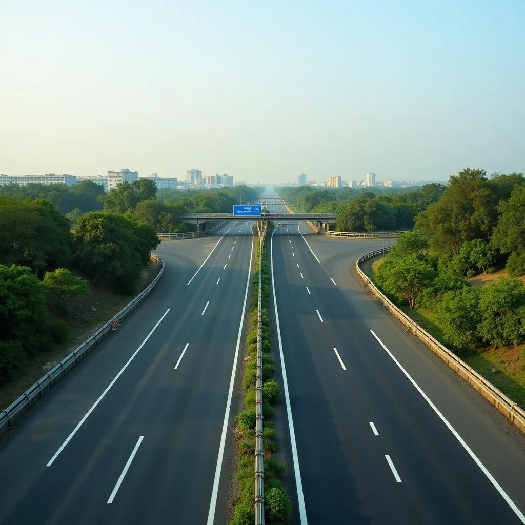 Scenic Highway Connecting Lucknow to Kanpur