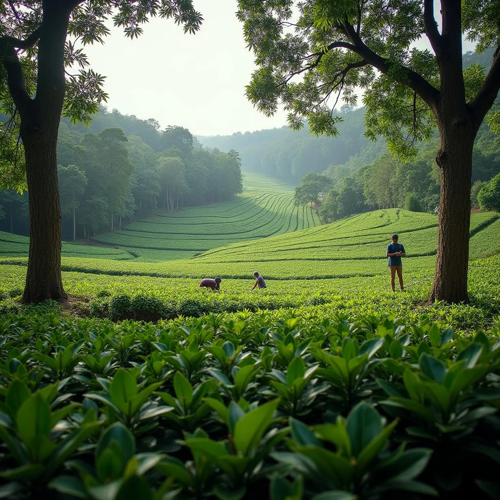 Lush green coffee plantations in Chikmagalur, Karnataka