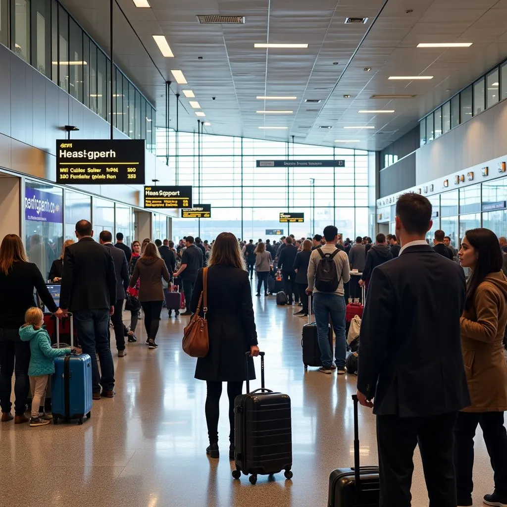 Manchester Airport Check-in Area: A Hub of Activity