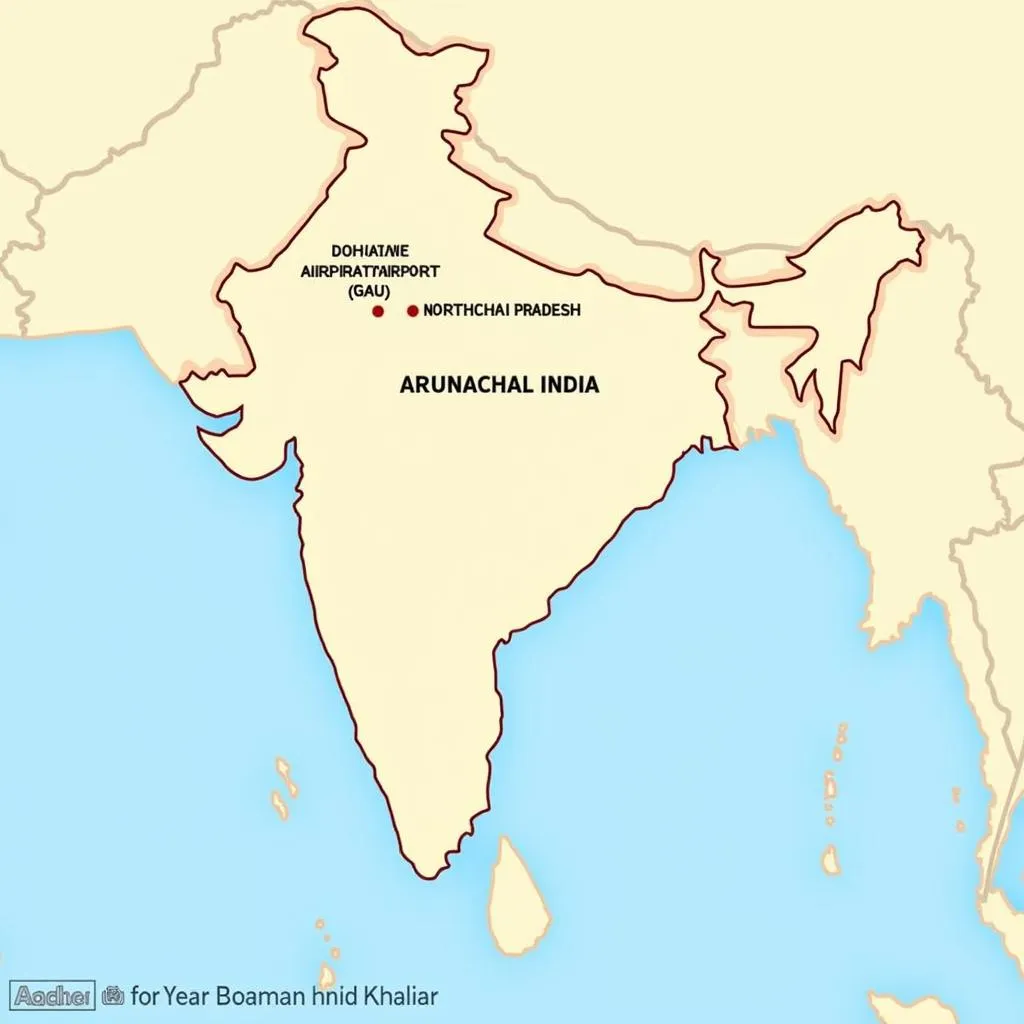 Map showing airports near Arunachal Pradesh