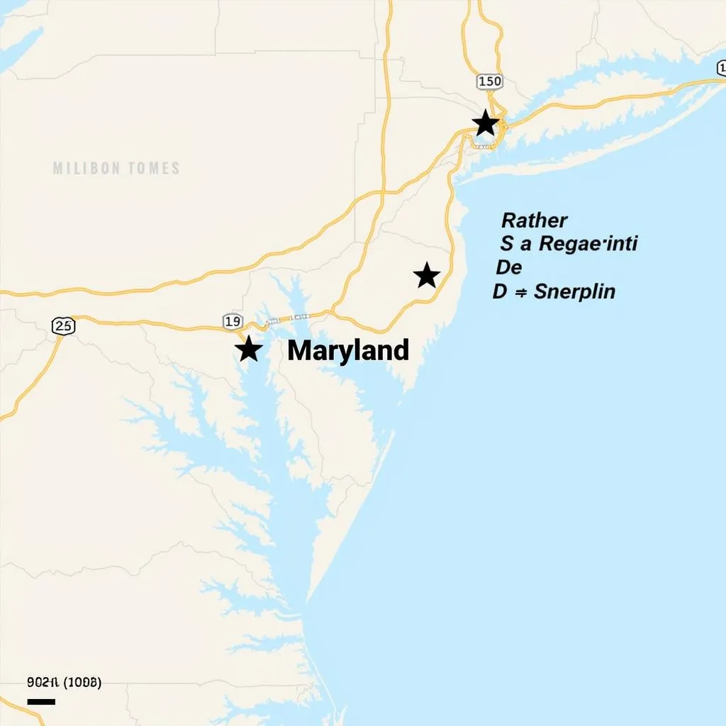 Maryland Airport Map with Codes