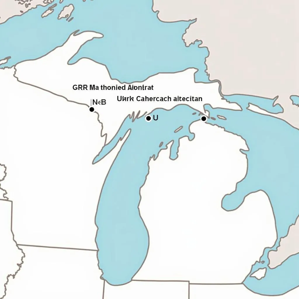 Map of Michigan highlighting major airports