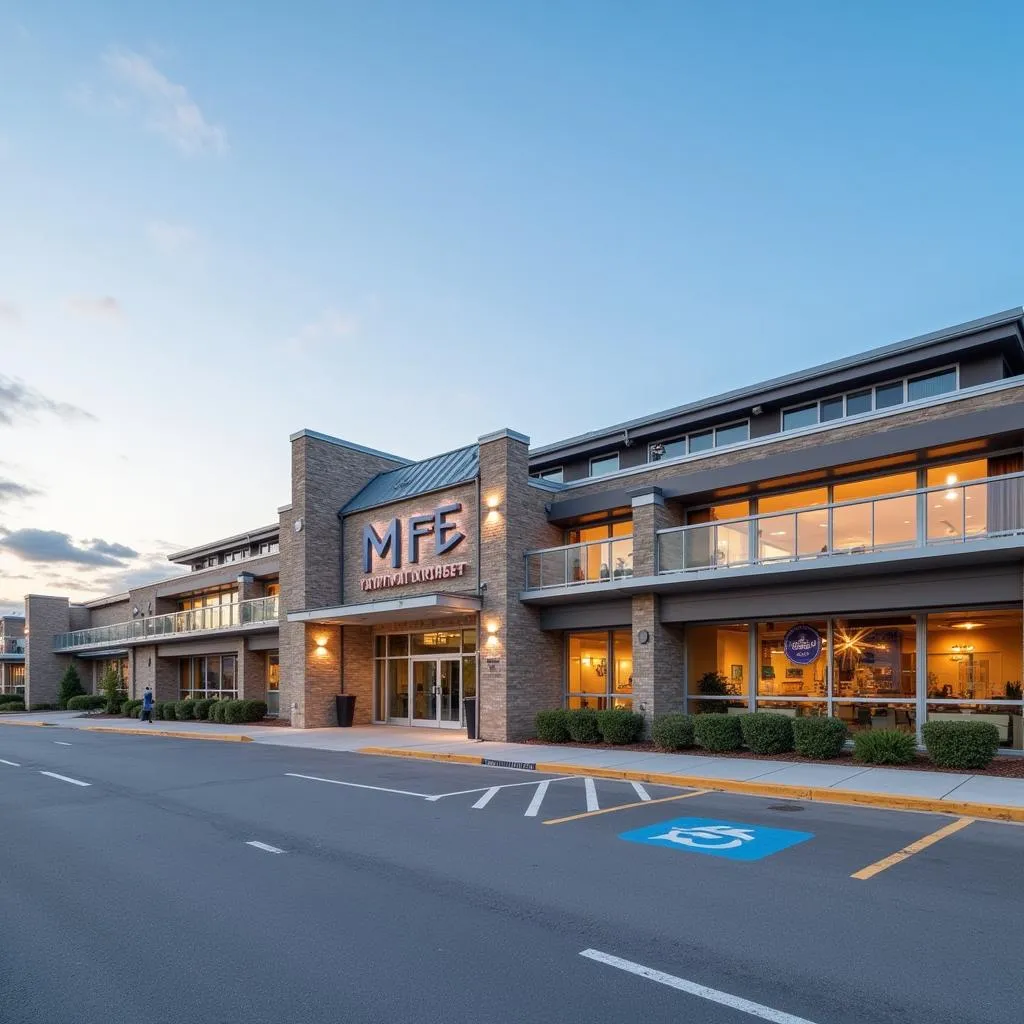 Modern MFE Airport terminal building