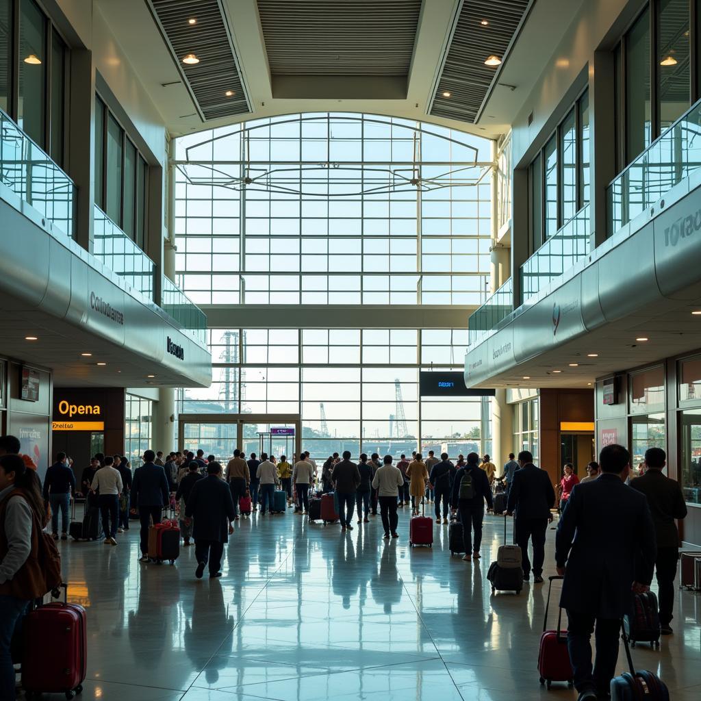 Passengers arriving at Mumbai Airport Terminal 2