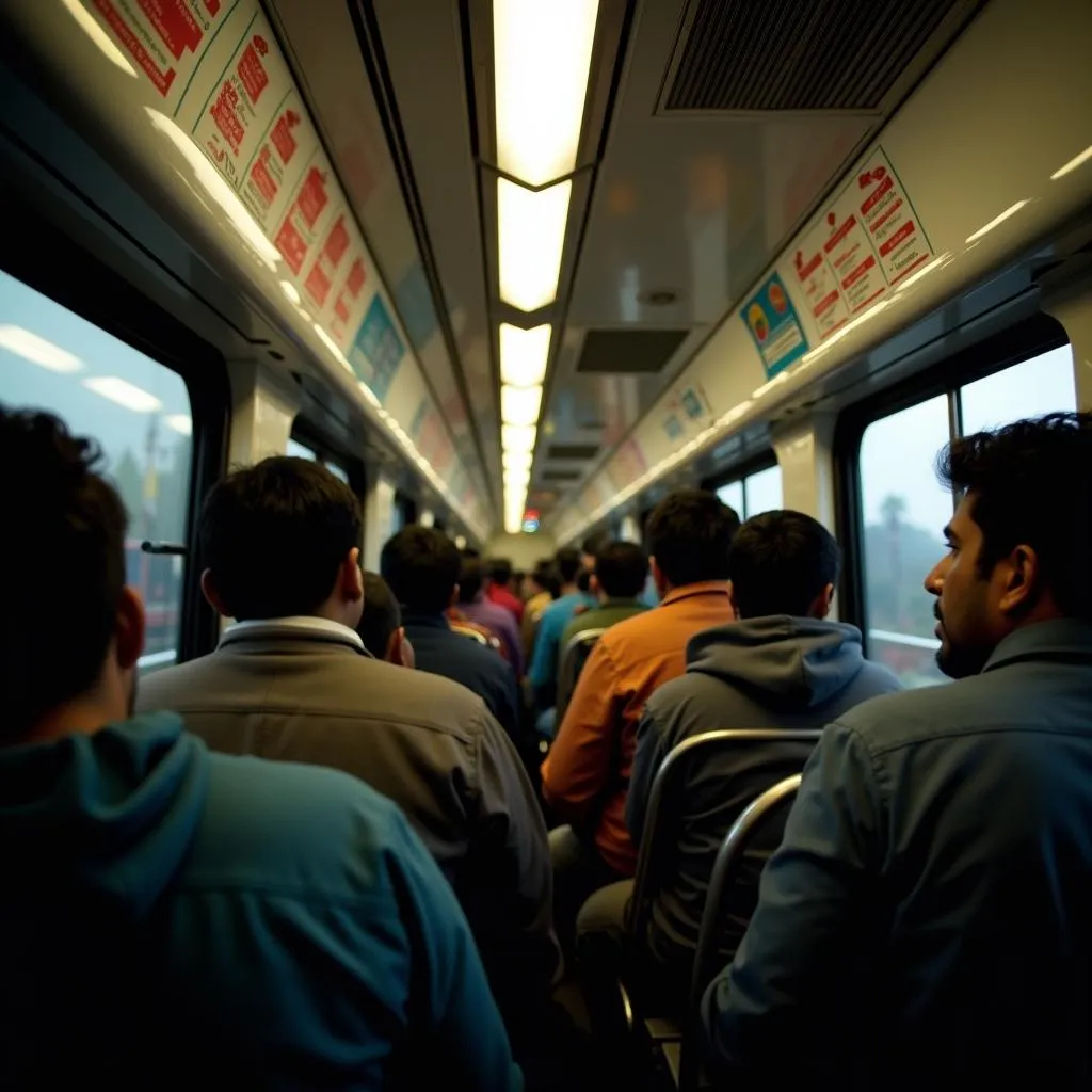 Crowded Mumbai Local Train