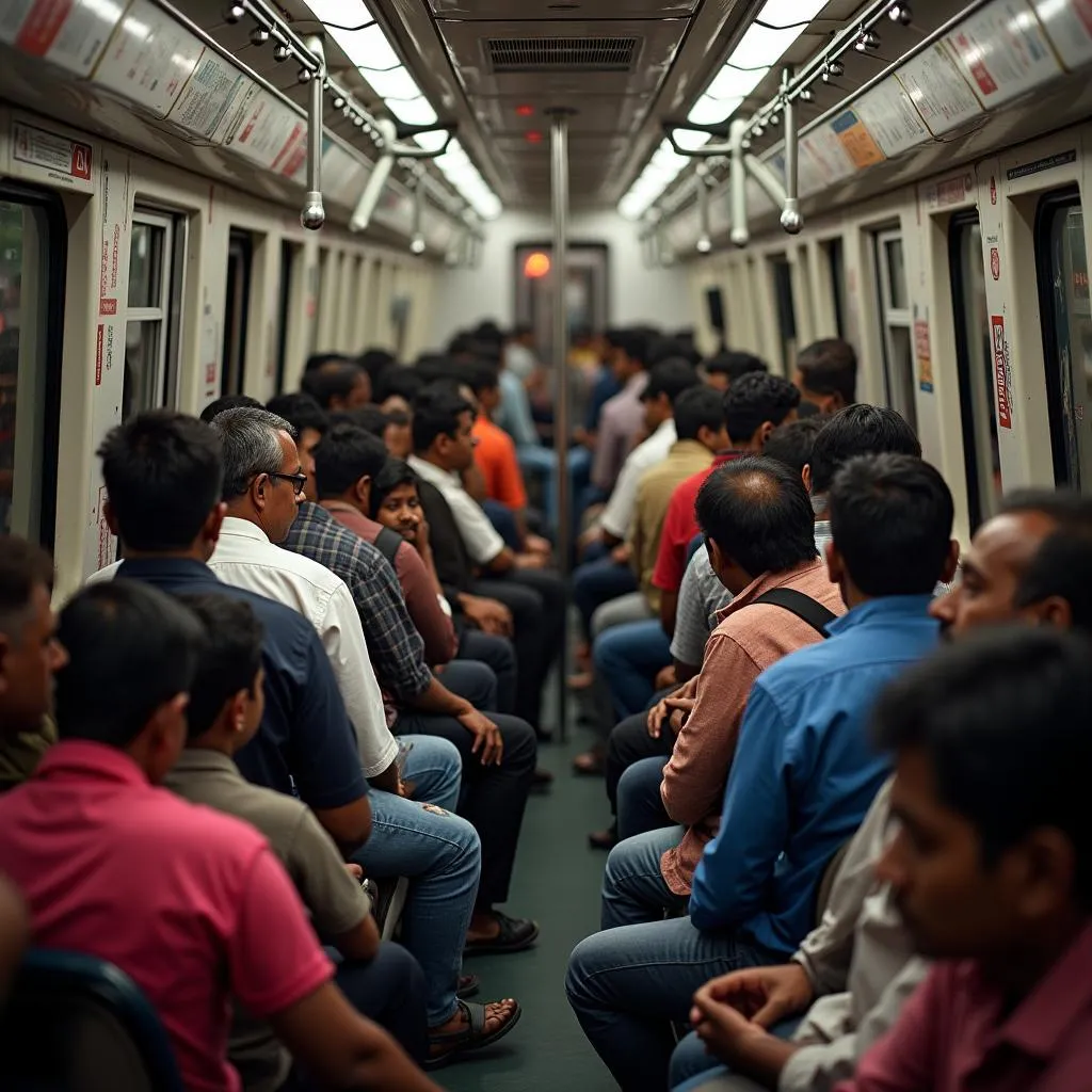 Mumbai Local Train Crowded