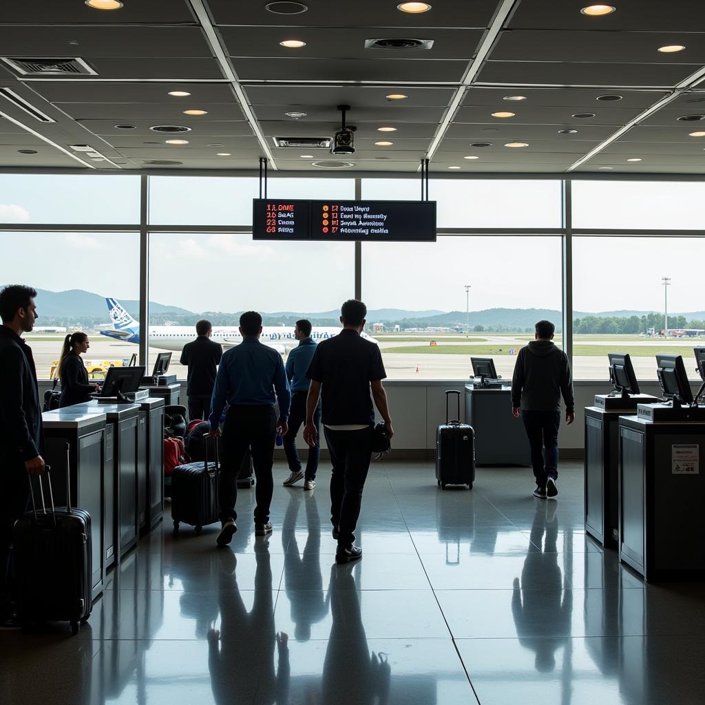 Check-in area at Mundha Pande Airport