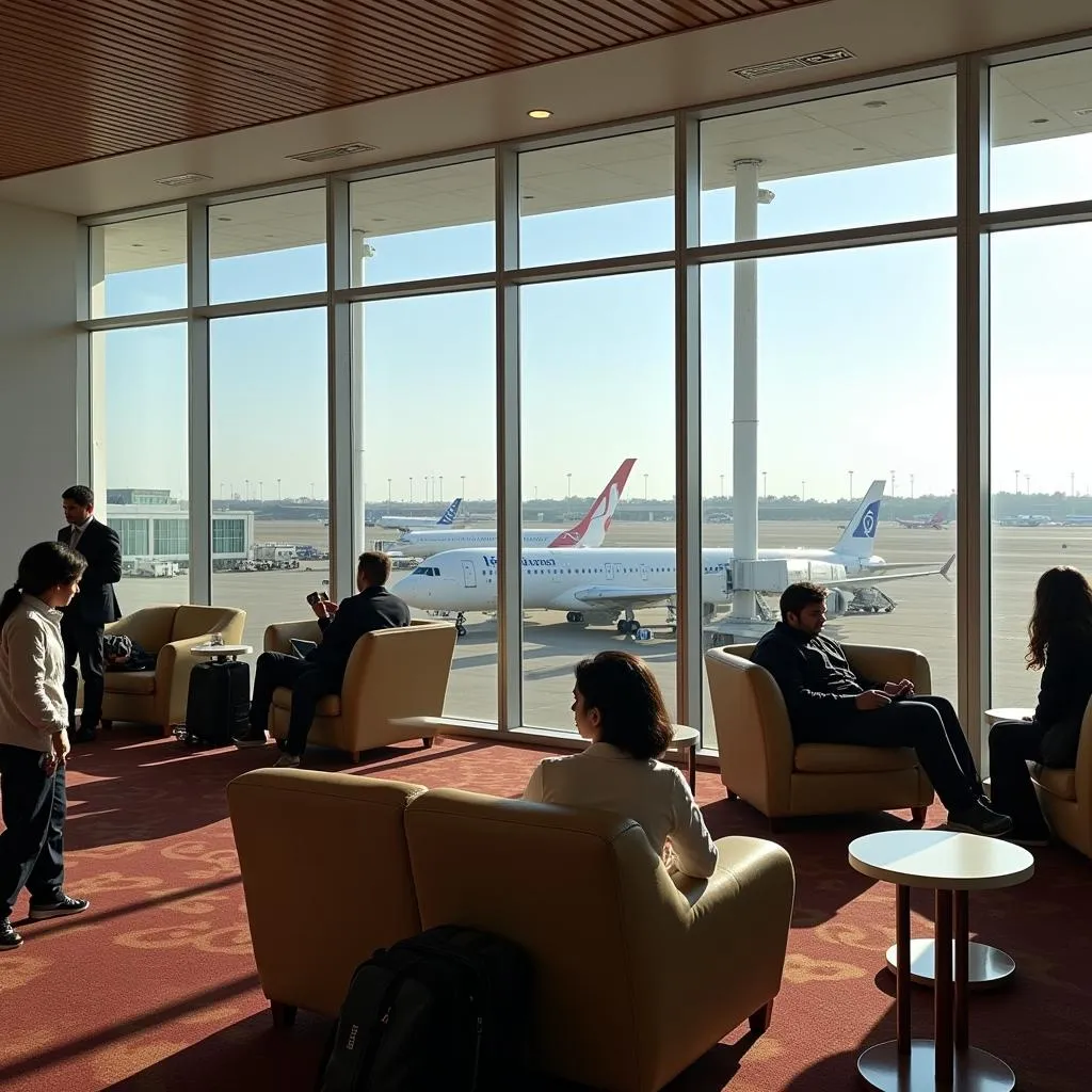 Spacious and Modern Departure Lounge at Muscat Airport