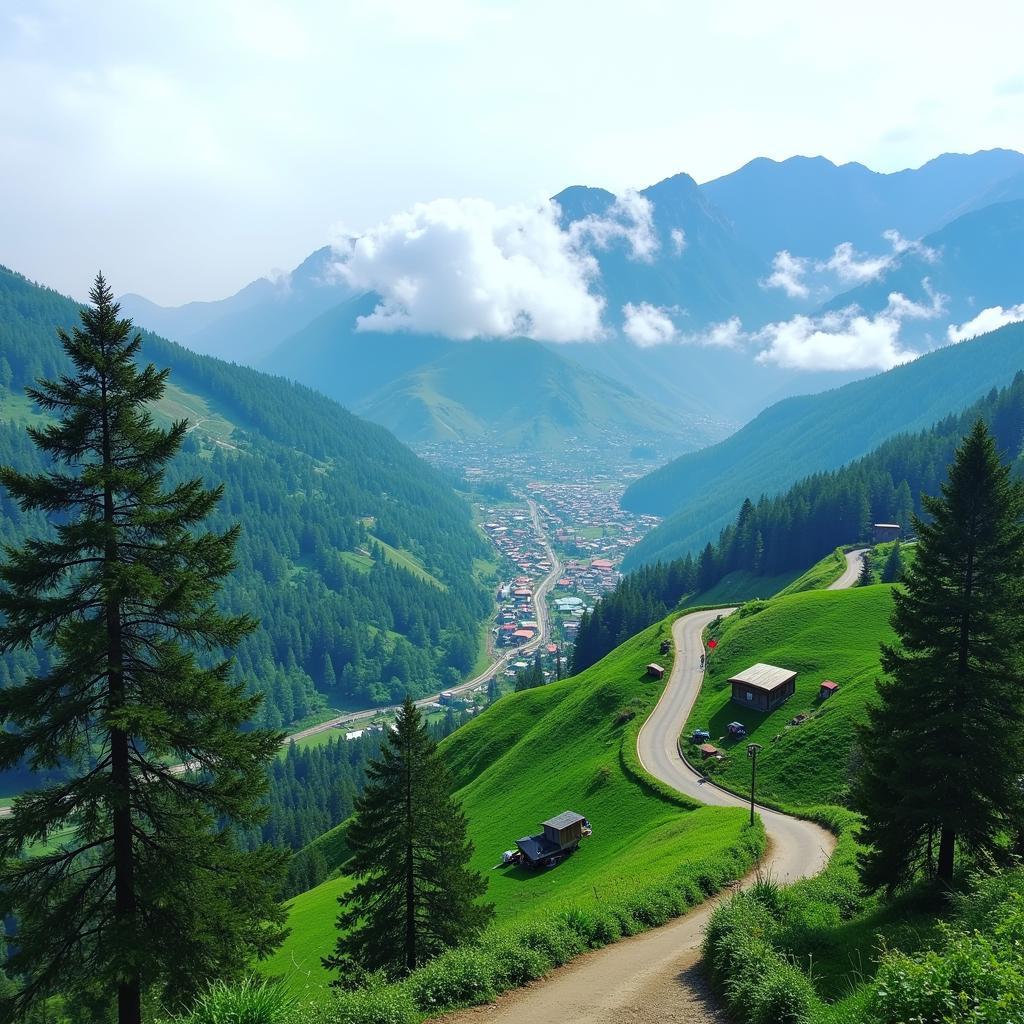 Scenic View of Mussoorie Hill Station from the Road