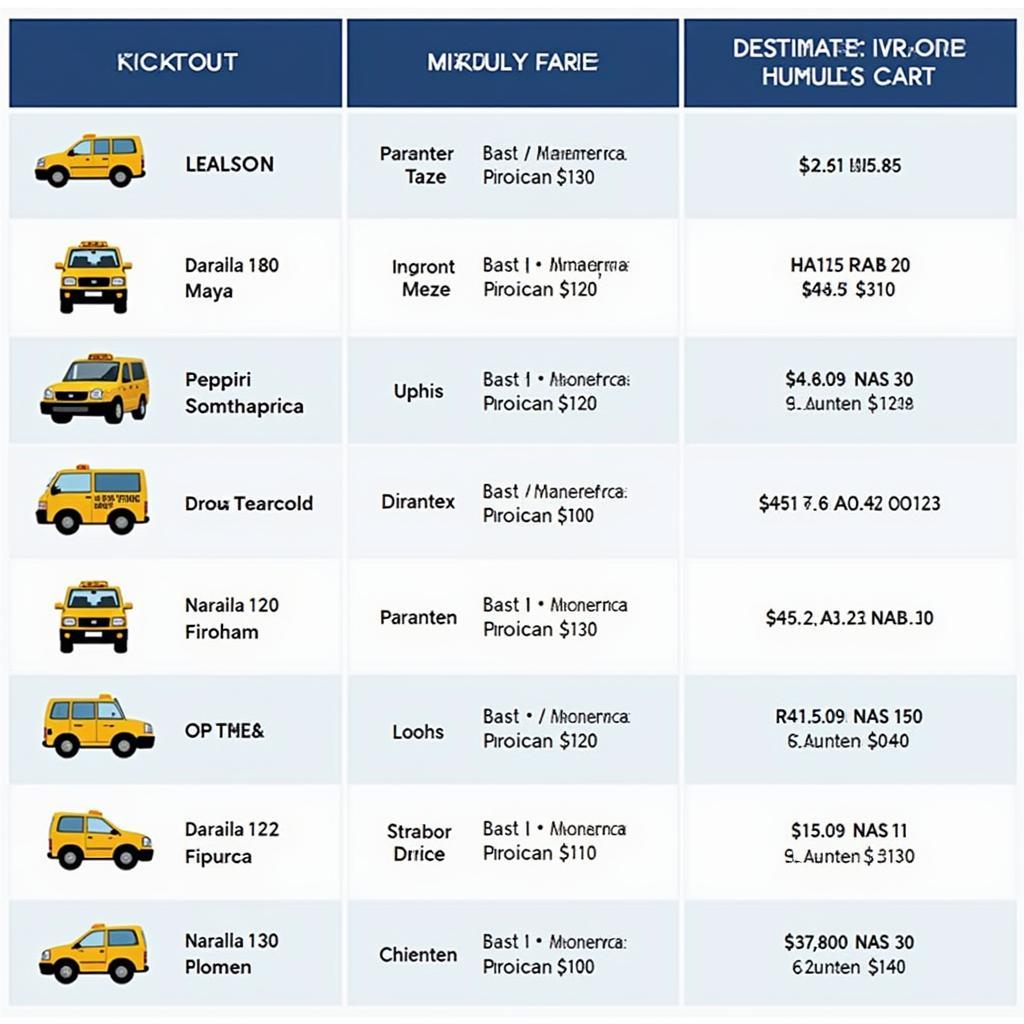 Nashik Airport Taxi Fare Chart