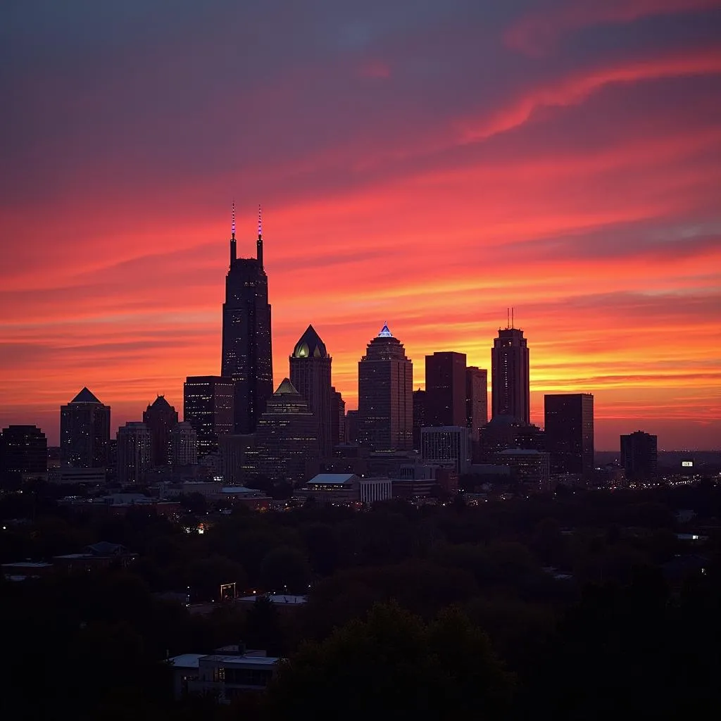 Nashville Skyline at Sunset