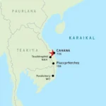 Map showing Karaikal and nearby airports