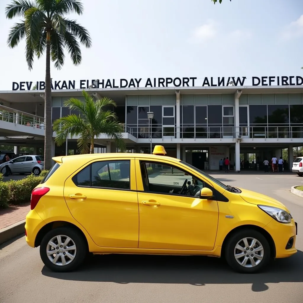 Taxi waiting outside Nedumbassery Airport terminal