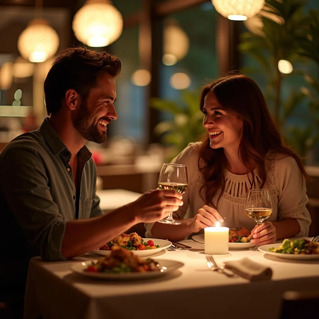 Couple Enjoying A La Carte Dining at Novotel Airport Hyderabad