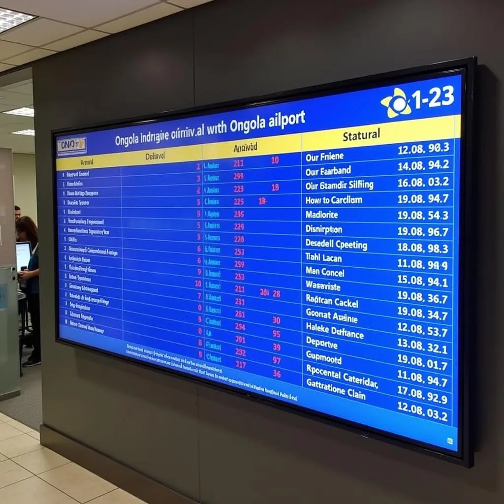 Flight information display at Ongole Airport